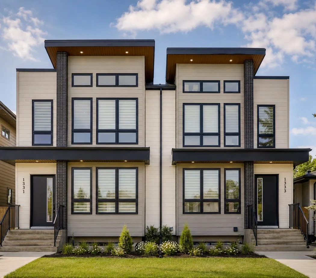 A modern side-by-side duplex in Calgary built by our real estate group